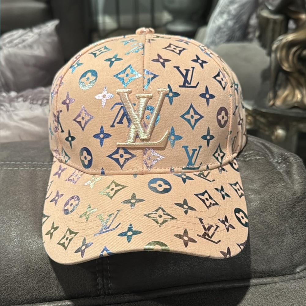 Salmon Pink Monogram Cap - Multicolor